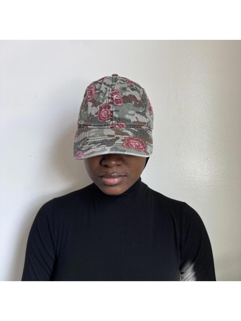 Rare Vintage Y2K Rose Camo Distressed Floral Camouflage Cap